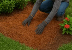 pine needles installation